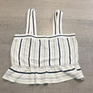 Striped White and Black Women's Top